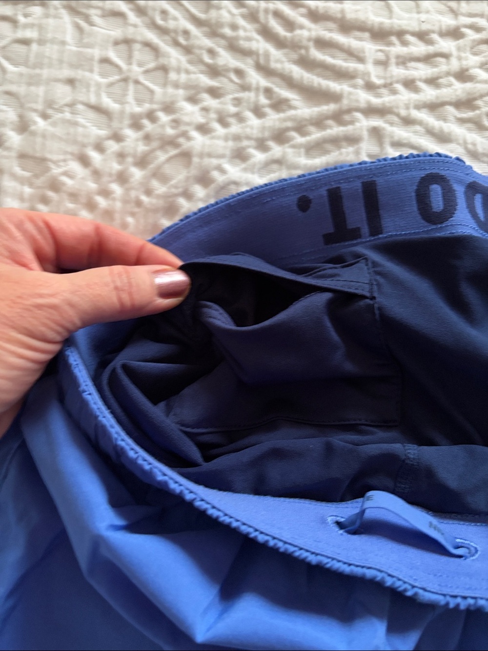 Nike Women’s Royal Blue Athletic Shorts with Swoosh - Picture 4 of 4